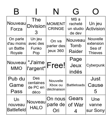 Conf Microsoft 2k19 Bingo Card