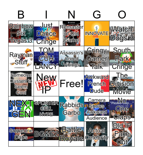 Ubisoft Conference Bingo Card