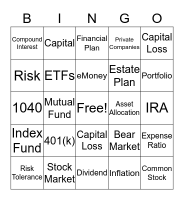 FINANCIAL BINGO! Bingo Card