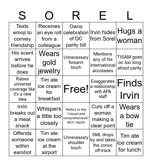 Surviving the ACC Meeting Bingo Card