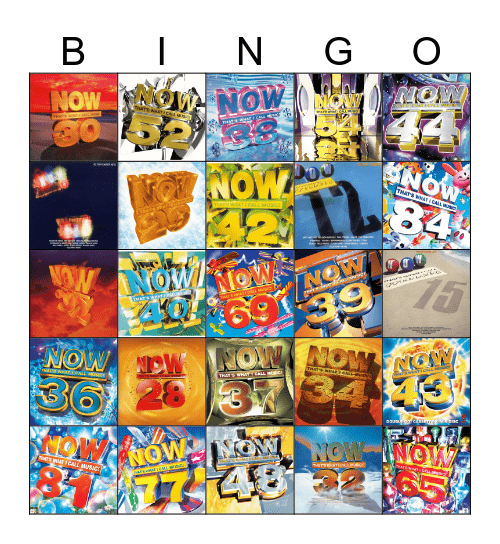 NOW That's What I Call Bingo! Bingo Card
