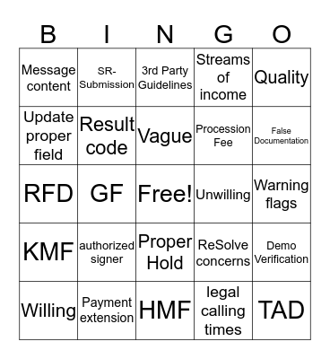 Hyundai Bingo  Bingo Card