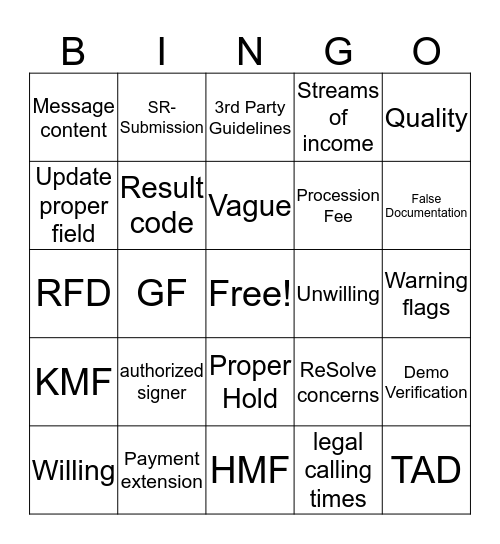 Hyundai Bingo  Bingo Card