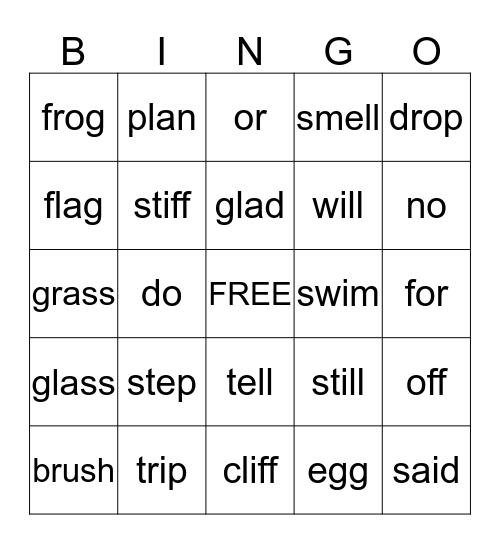 AAR 1 Lesson 26 Bingo Card