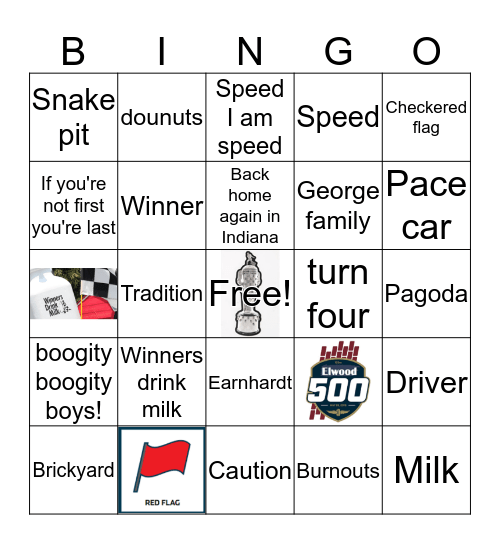 Elwood 500 Bingo Card