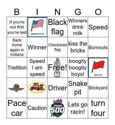 Elwood 500 Bingo Card