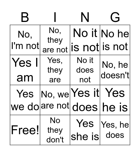 Does, is Bingo Card