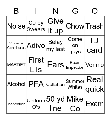 End of Days Bingo Card