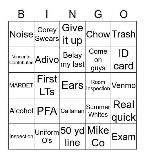 End of Days Bingo Card