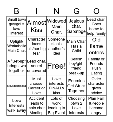 Hallmark Bingo Card