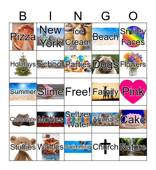 Nora's Birthday Bingo Card