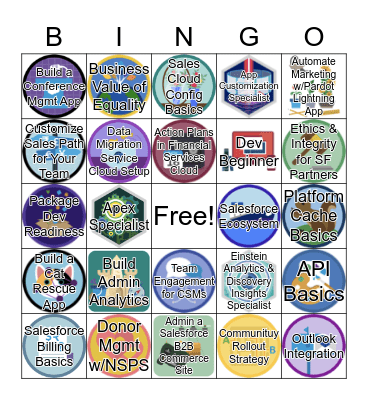 Salesforce Trailhead Bingo! Bingo Card