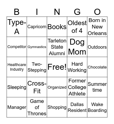 Alex Fuselier! Bingo Card