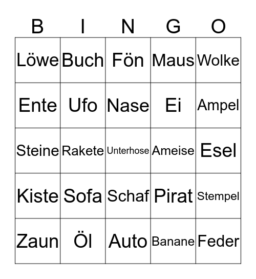 LESE BINGO Card