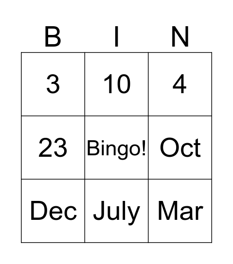 Bingo Card