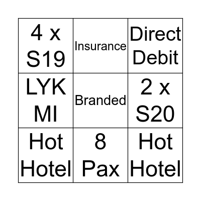 Daily Target Bingo Card