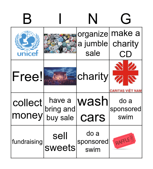 Charity Bingo Card