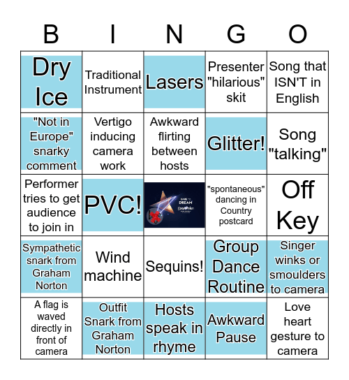 Xmorpheus' Twitter Eurovision Bingo Card