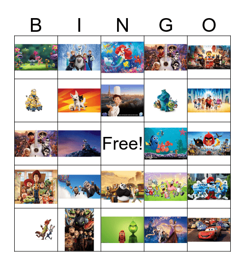 Cartoon Bingo  Bingo Card
