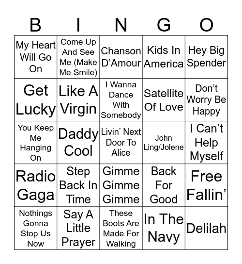DTM Bingo Card