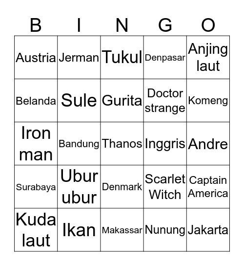 YOUNG K Bingo Card