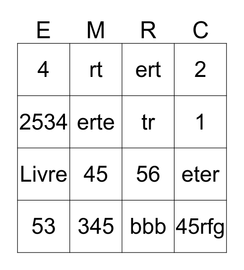 Educação Moral e Religiosa Católica Bingo Card