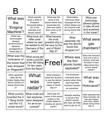 Technology Bingo Questions Bingo Card