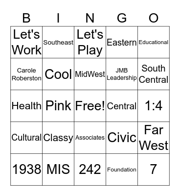 Jack and Jill Bingo Card