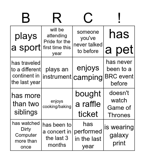 Icebreaker Bi-ngo Bingo Card