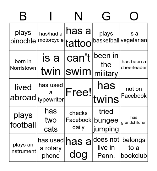 PARTY BINGO Card