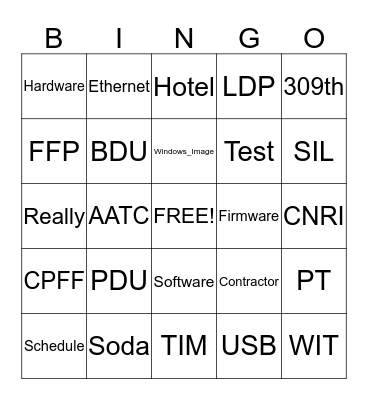 CDU CDR Bingo Card