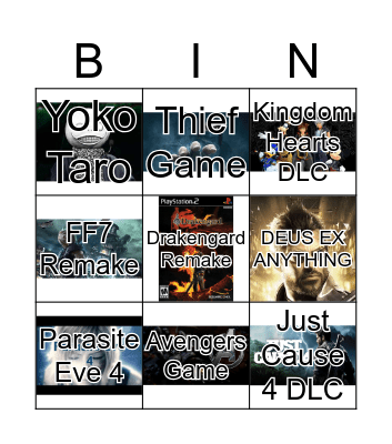 Square Enix Conference Bingo Card