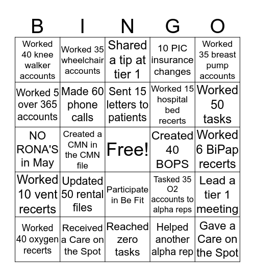 June Renewal Rep Bingo Card