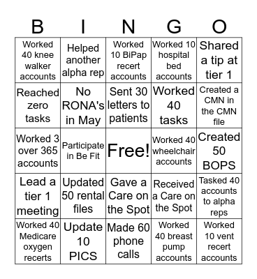 June Renewal Rep Bingo Card