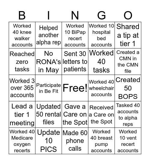 June Renewal Rep Bingo Card