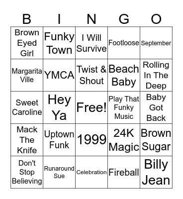 Boom Box Bingo Card