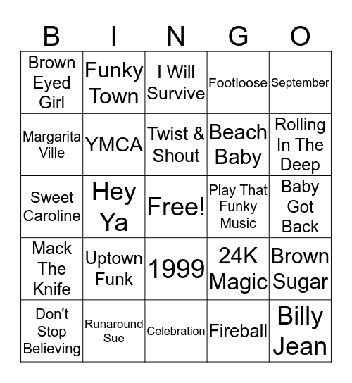 Boom Box Bingo Card