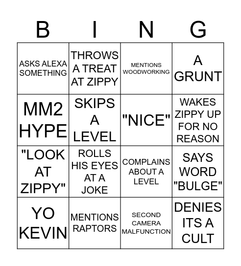 SLADE BINGO Card