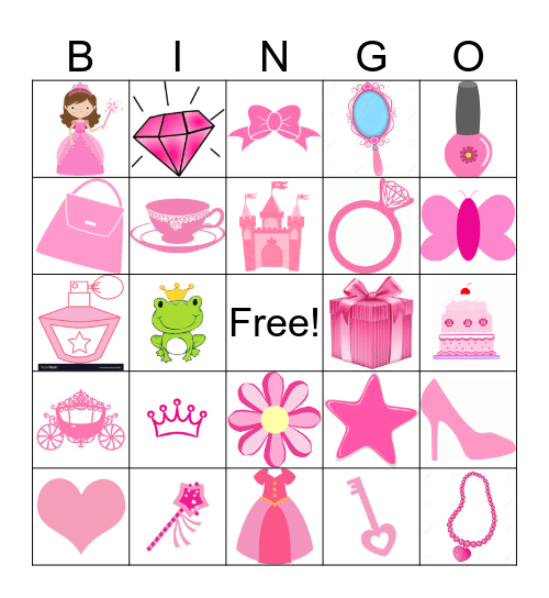 Princess Bingo Card