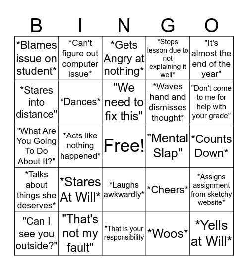 Spanish 1A Bingo Card