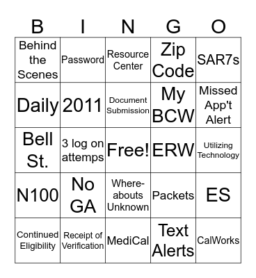 BCW Bingo Card