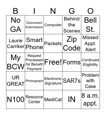 BCW Bingo Card