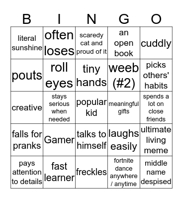 Lee Felix Bingo Card