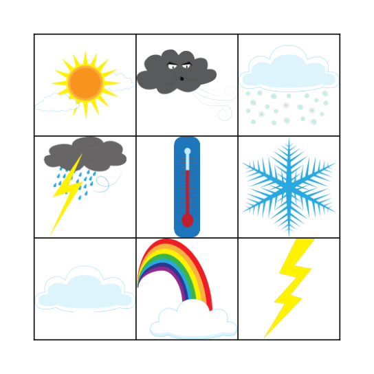 Weather Bingo Card