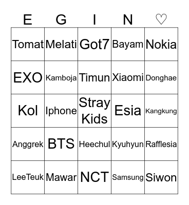 BINGO Card