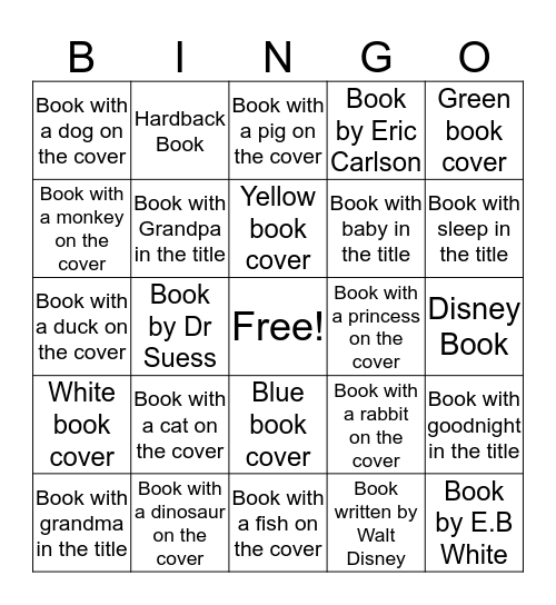 Storybook Bingo Card