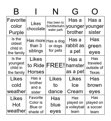 Birthday Bananza Bingo Card