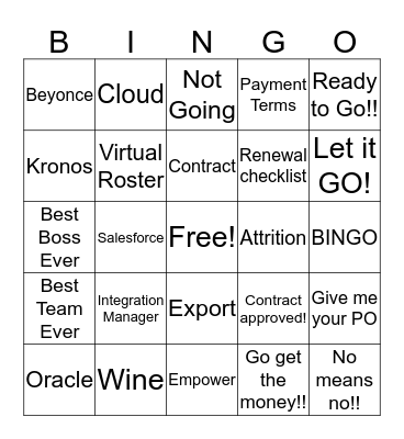 Month End Bingo  Bingo Card