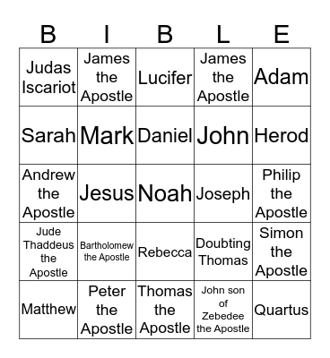 PEOPLE IN THE BIBLE Bingo Card