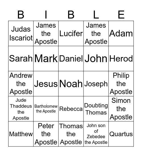 PEOPLE IN THE BIBLE Bingo Card